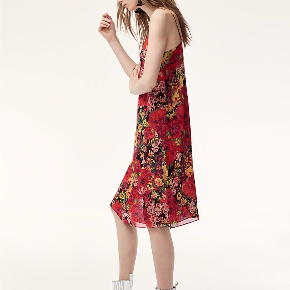 Aritzia Floral Red Dress